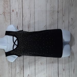 LC Couture Black Rhinestone Tank Top